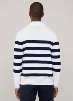 striped shawl collar cardigan