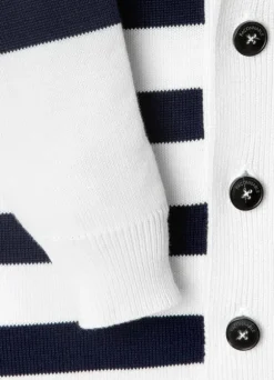 striped shawl collar cardigan