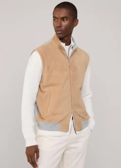 suede hybrid gilet