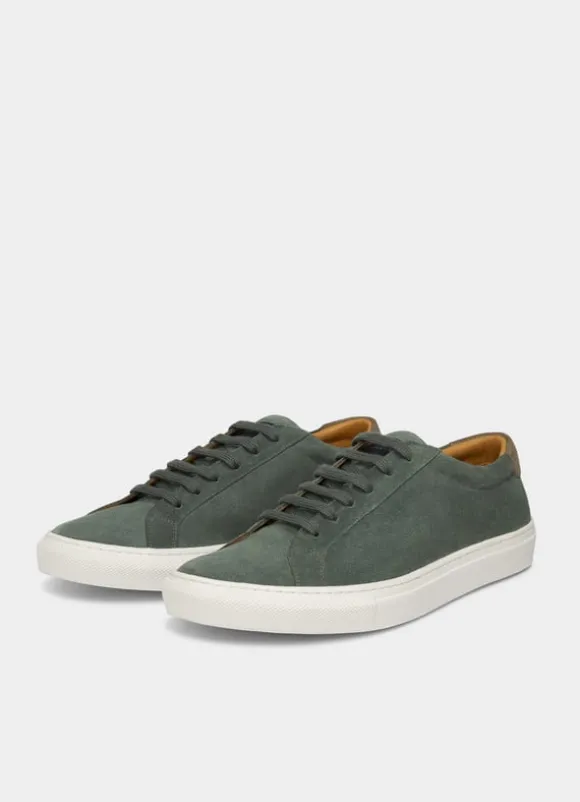 two-tone suede trainers