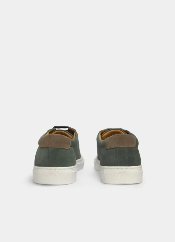 two-tone suede trainers