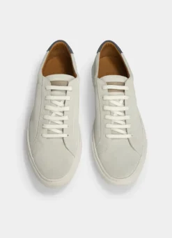 two-tone suede trainers
