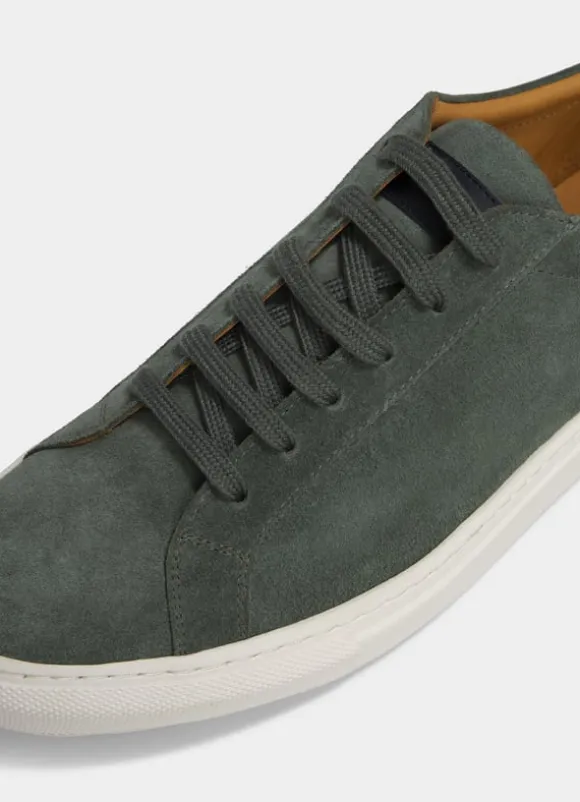 two-tone suede trainers