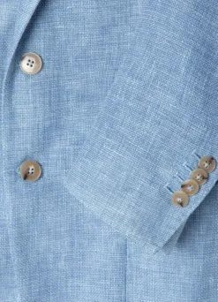 wool linen blazer with patch pockets