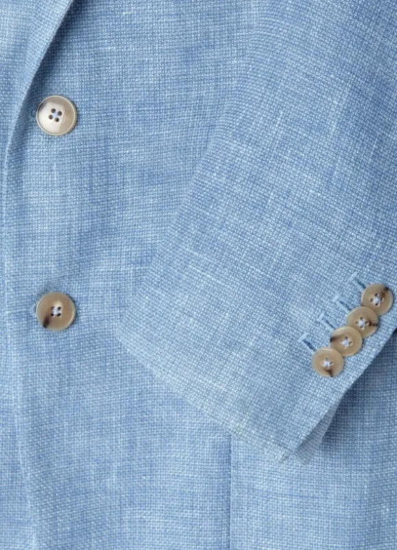 wool linen blazer with patch pockets